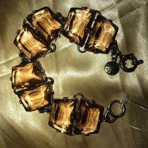 J. Crew Smoky Quartz Oversized Crystal Bracelet